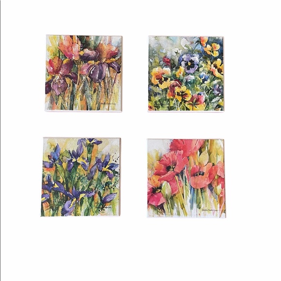 Other - Annelein Beukenkamp Watercolor Coasters Set of 4